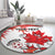 Custom Canada Soccer Round Carpet Les Rouges Cute Maple Leaf Mascot