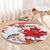 Custom Canada Soccer Round Carpet Les Rouges Cute Maple Leaf Mascot