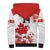 Custom Canada Soccer Sherpa Hoodie Les Rouges Cute Maple Leaf Mascot - Wonder Print Shop