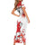 Custom Canada Soccer Short Sleeve Bodycon Dress Les Rouges Cute Maple Leaf Mascot - Wonder Print Shop