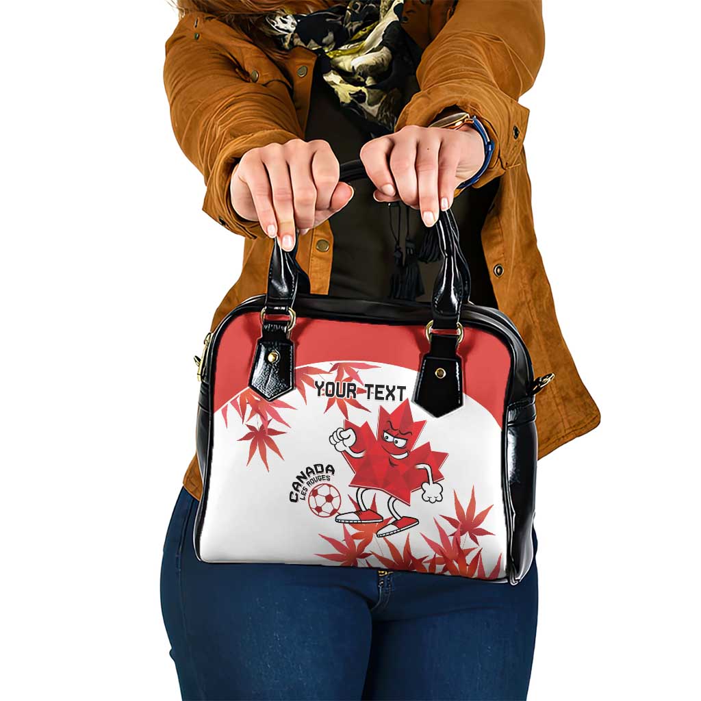 Custom Canada Soccer Shoulder Handbag Les Rouges Cute Maple Leaf Mascot