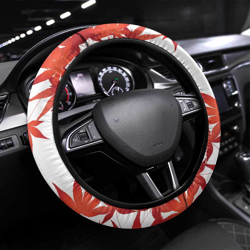 Canada Soccer Steering Wheel Cover Les Rouges Cute Maple Leaf Mascot