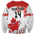 Custom Canada Soccer Sweatshirt Les Rouges Cute Maple Leaf Mascot - Wonder Print Shop