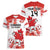 Custom Canada Soccer Women V-Neck T-Shirt Les Rouges Cute Maple Leaf Mascot - Wonder Print Shop