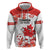 Custom Canada Soccer Zip Hoodie Les Rouges Cute Maple Leaf Mascot - Wonder Print Shop