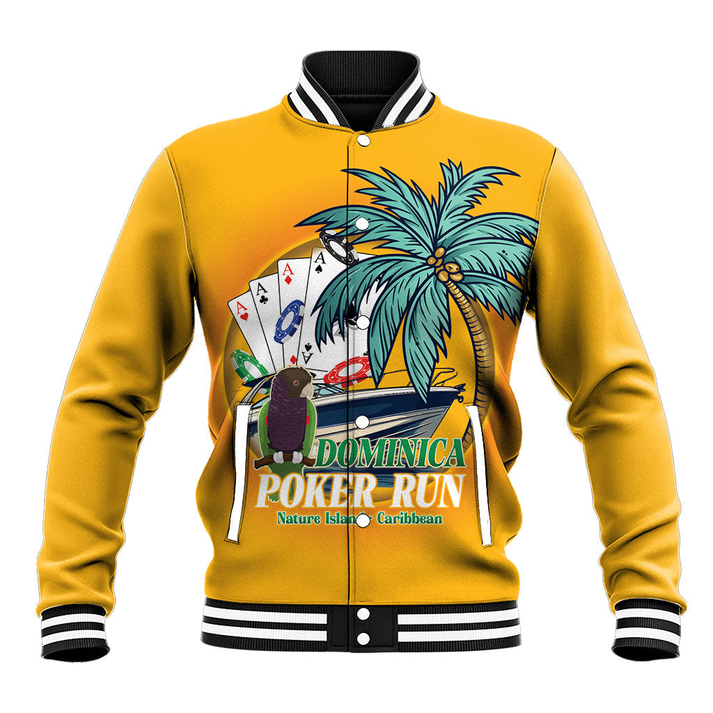 Poker Run Dominica 2026 Baseball Jacket Nature Island Of Caribbean