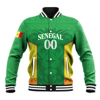 Senegal Basketball 2026 Custom Baseball Jacket Come On Lions African Pattern
