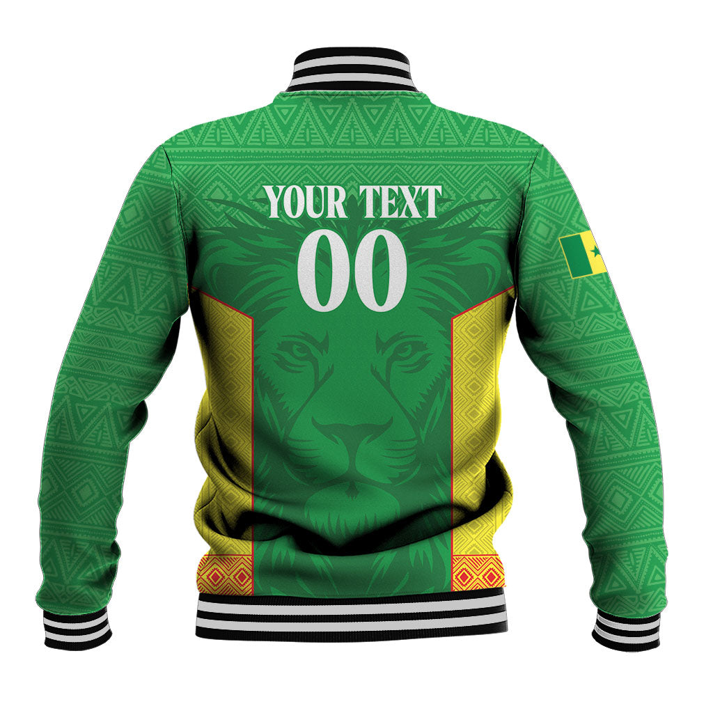 Senegal Basketball 2026 Custom Baseball Jacket Come On Lions African Pattern