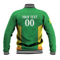 Senegal Basketball 2026 Custom Baseball Jacket Come On Lions African Pattern