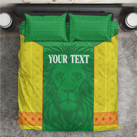 Senegal Basketball 2026 Custom Bedding Set Come On Lions African Pattern
