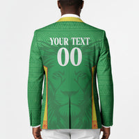 Senegal Basketball 2026 Custom Blazer Come On Lions African Pattern
