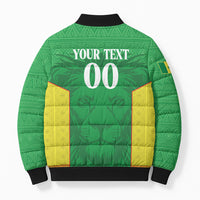 Senegal Basketball 2026 Custom Bomber Puffer Jacket Come On Lions African Pattern