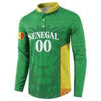 Senegal Basketball 2026 Custom Button Sweatshirt Come On Lions African Pattern