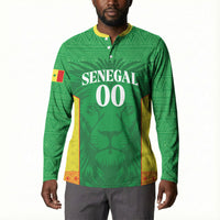 Senegal Basketball 2026 Custom Button Sweatshirt Come On Lions African Pattern