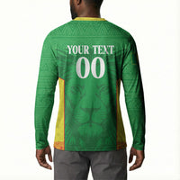 Senegal Basketball 2026 Custom Button Sweatshirt Come On Lions African Pattern