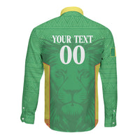 Senegal Basketball 2026 Custom Long Sleeve Button Shirt Come On Lions African Pattern