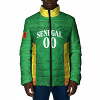 Senegal Basketball 2026 Custom Padded Jacket Come On Lions African Pattern