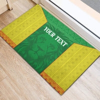 Senegal Basketball 2026 Custom Rubber Doormat Come On Lions African Pattern