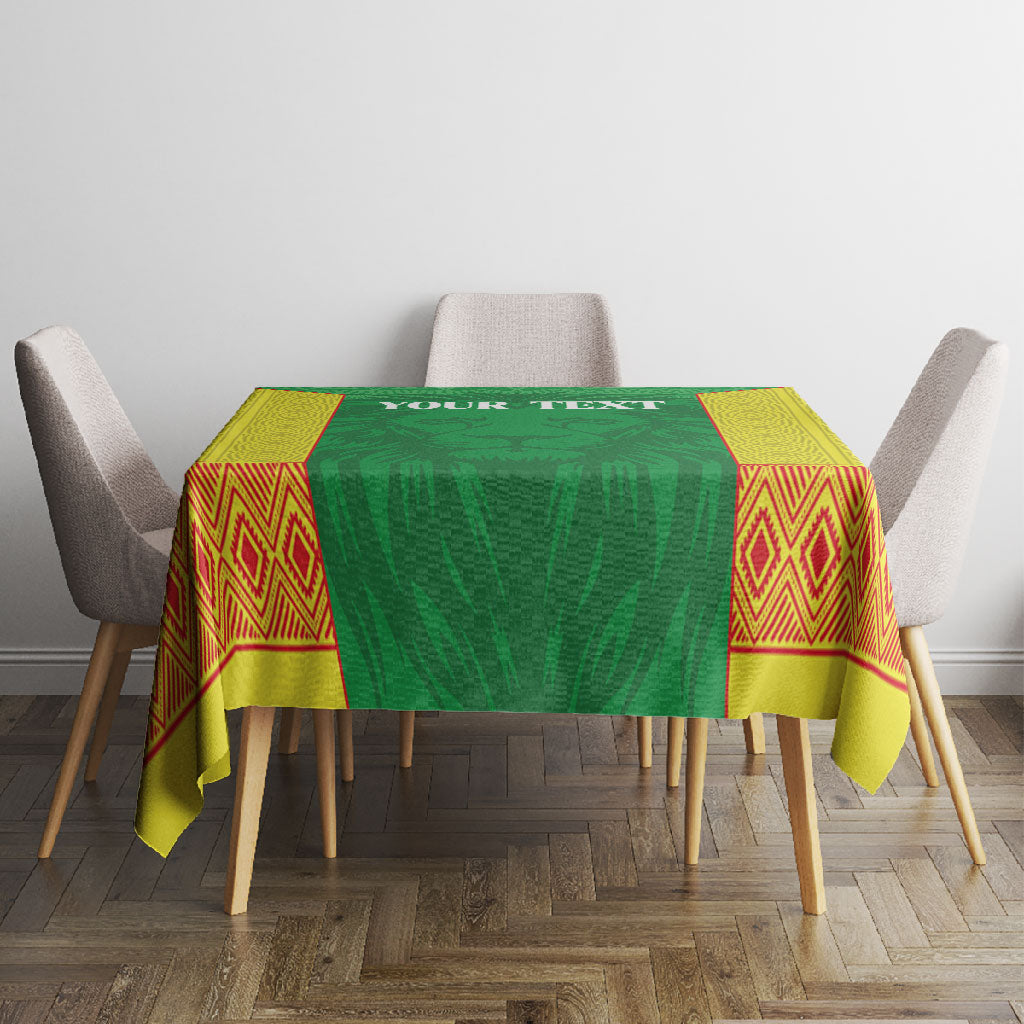 Senegal Basketball 2026 Custom Tablecloth Come On Lions African Pattern