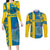 Sweden Football Couples Matching Long Sleeve Bodycon Dress and Long Sleeve Button Shirts Come On Sverige 2023 World Cup - Wonder Print Shop