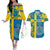 Sweden Football Couples Matching Off The Shoulder Long Sleeve Dress and Hawaiian Shirt Come On Sverige 2023 World Cup - Wonder Print Shop