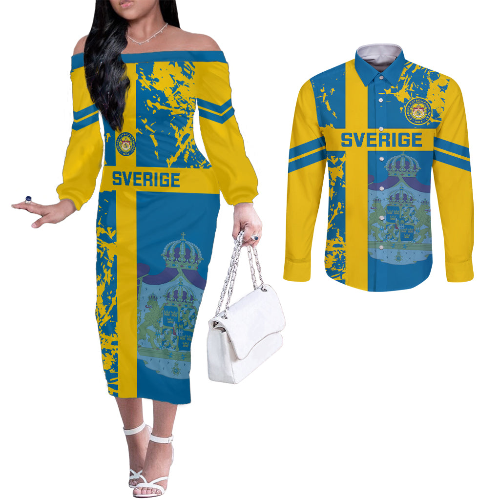 sweden-football-couples-matching-off-the-shoulder-long-sleeve-dress-and-long-sleeve-button-shirts-come-on-sverige-2023-world-cup