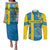 Sweden Football Couples Matching Puletasi Dress and Long Sleeve Button Shirts Come On Sverige 2023 World Cup - Wonder Print Shop