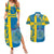 Sweden Football Couples Matching Summer Maxi Dress and Hawaiian Shirt Come On Sverige 2023 World Cup - Wonder Print Shop