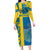 Sweden Football Long Sleeve Bodycon Dress Come On Sverige 2023 World Cup - Wonder Print Shop