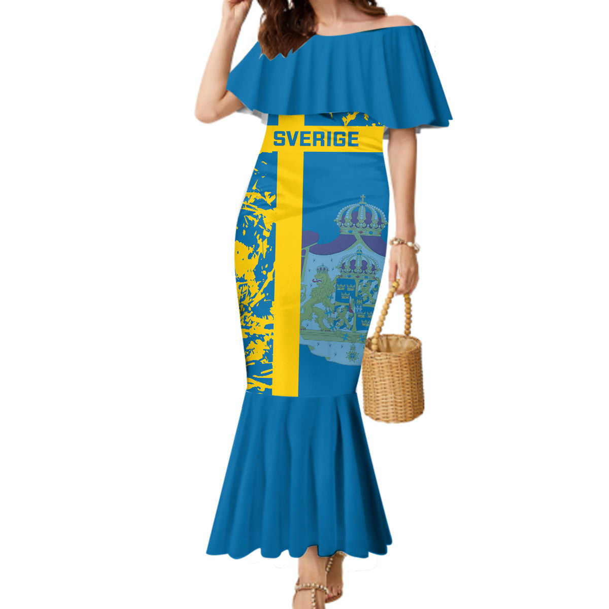 Sweden Football Mermaid Dress Come On Sverige 2023 World Cup - Wonder Print Shop