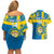 Custom Sweden Football Couples Matching Off Shoulder Short Dress and Hawaiian Shirt Come On Sverige 2023 World Cup - Wonder Print Shop