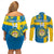 Custom Sweden Football Couples Matching Off Shoulder Short Dress and Long Sleeve Button Shirts Come On Sverige 2023 World Cup - Wonder Print Shop