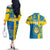 Custom Sweden Football Couples Matching Off The Shoulder Long Sleeve Dress and Hawaiian Shirt Come On Sverige 2023 World Cup - Wonder Print Shop