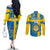 custom-sweden-football-couples-matching-off-the-shoulder-long-sleeve-dress-and-long-sleeve-button-shirts-come-on-sverige-2023-world-cup