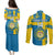 Custom Sweden Football Couples Matching Puletasi Dress and Long Sleeve Button Shirts Come On Sverige 2023 World Cup - Wonder Print Shop