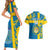 Custom Sweden Football Couples Matching Short Sleeve Bodycon Dress and Hawaiian Shirt Come On Sverige 2023 World Cup - Wonder Print Shop