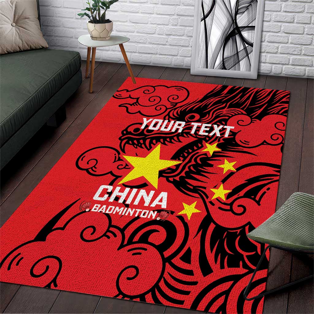 Personalised China Badminton Area Rug 2024 Chinese Dragon Version - Wonder Print Shop