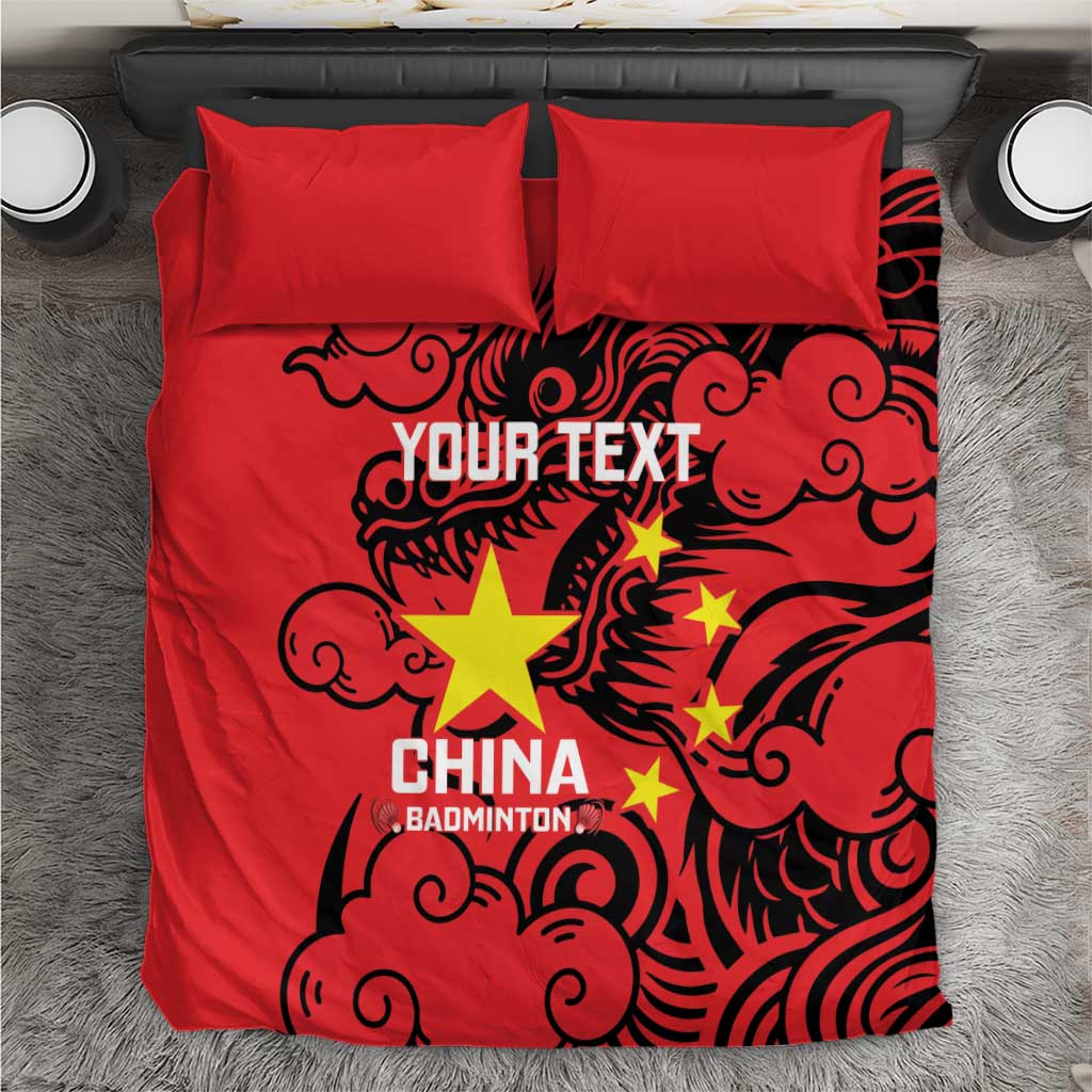 Personalised China Badminton Bedding Set 2024 Chinese Dragon Version - Wonder Print Shop