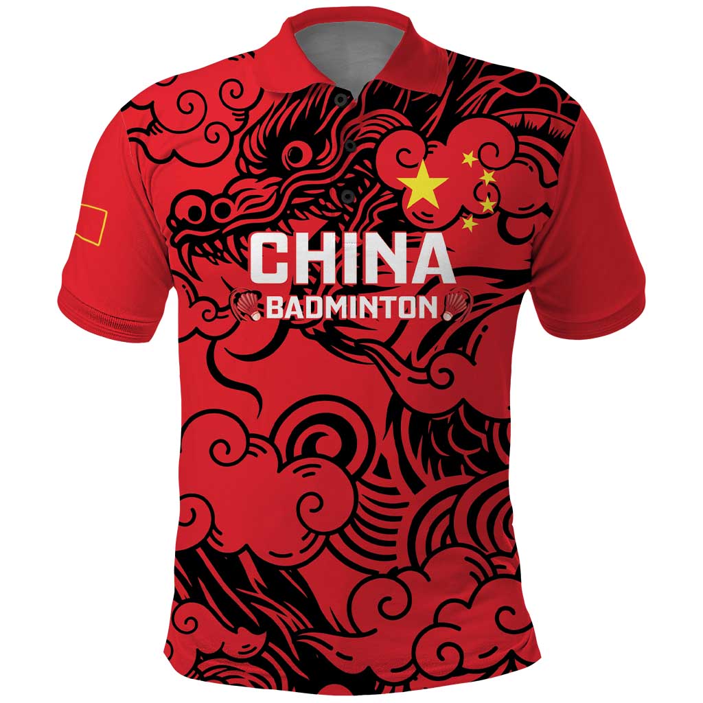 Personalised China Badminton Polo Shirt 2024 Chinese Dragon Version - Wonder Print Shop