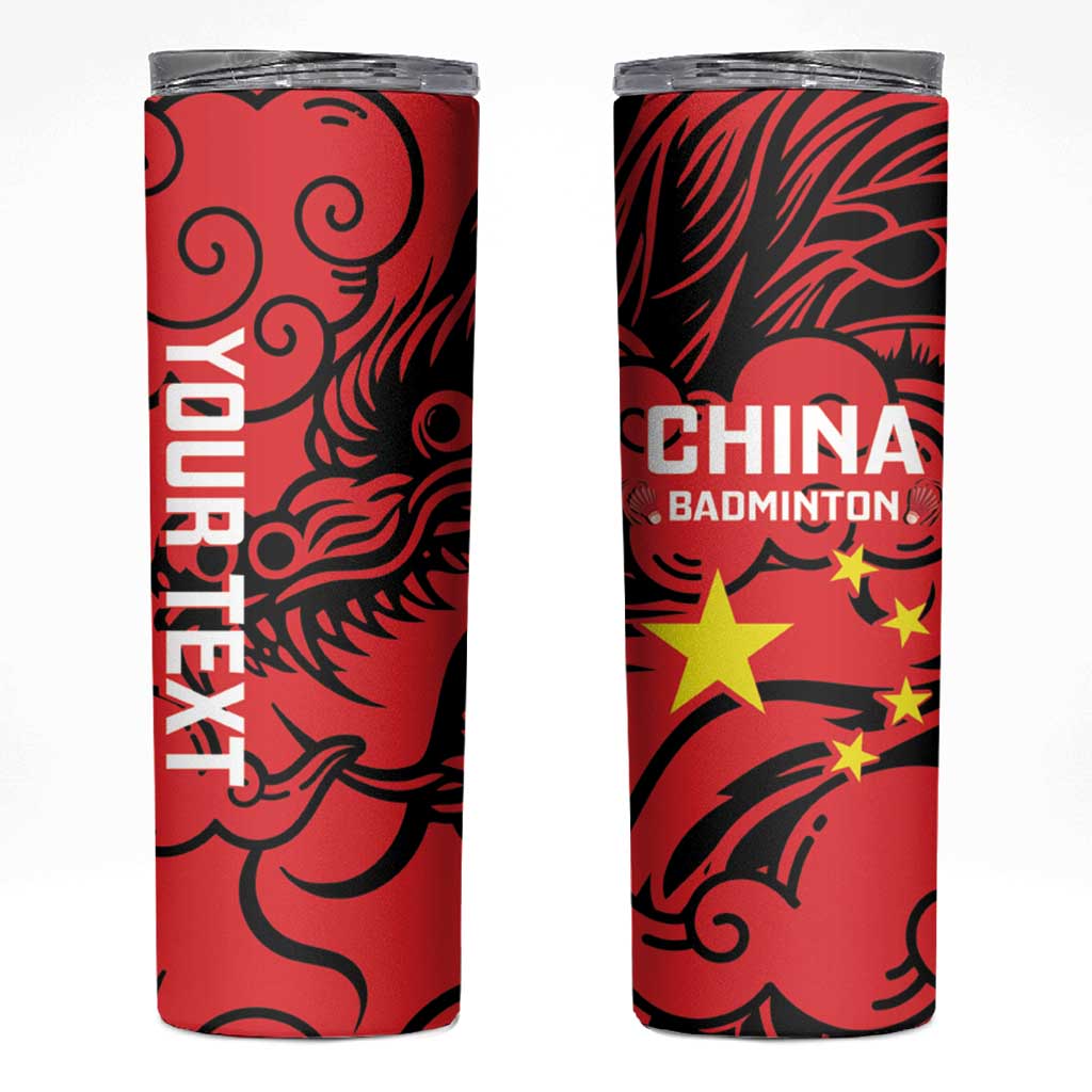 Personalised China Badminton Skinny Tumbler 2024 Chinese Dragon Version