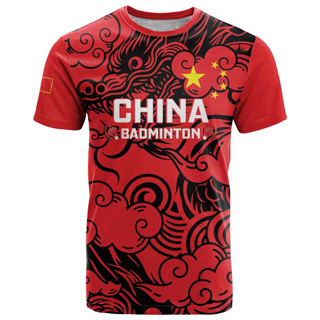 Personalised China Badminton T Shirt 2024 Chinese Dragon Version - Wonder Print Shop