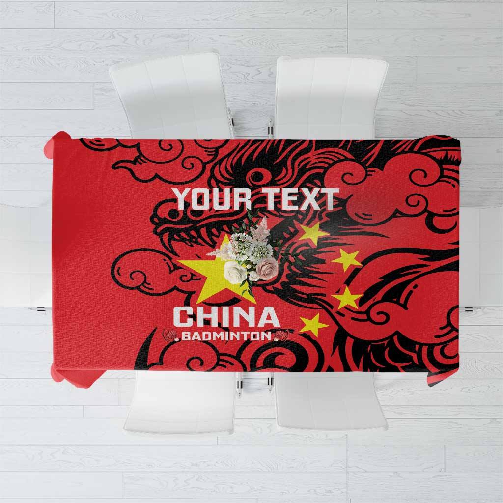 Personalised China Badminton Tablecloth 2024 Chinese Dragon Version - Wonder Print Shop