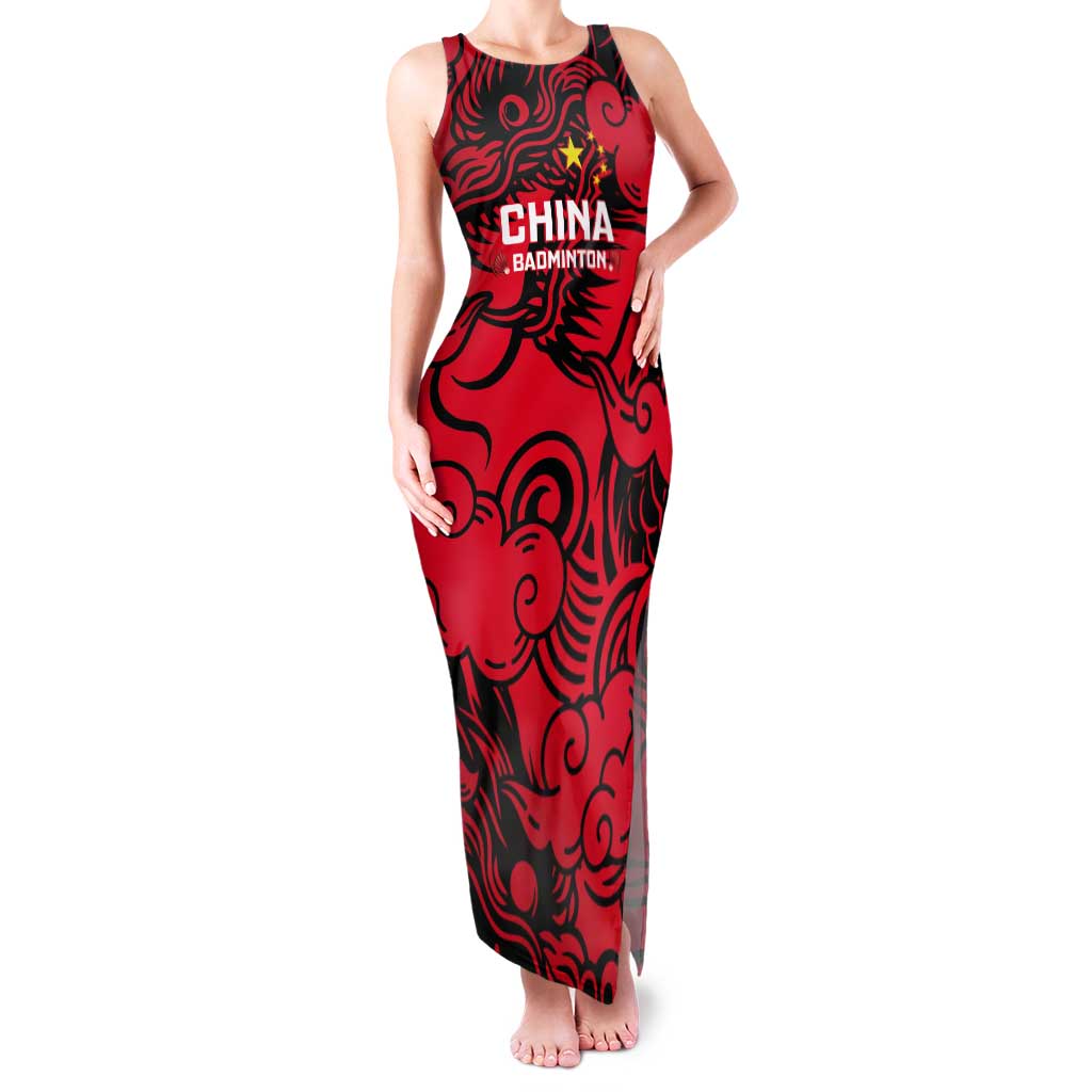 Personalised China Badminton Tank Maxi Dress 2024 Chinese Dragon Version - Wonder Print Shop