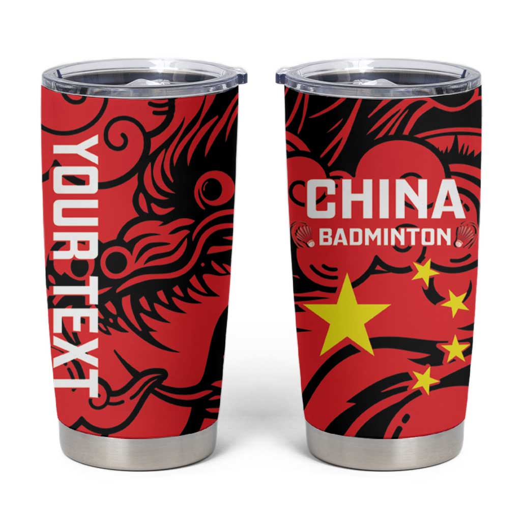 Personalised China Badminton Tumbler Cup 2024 Chinese Dragon Version