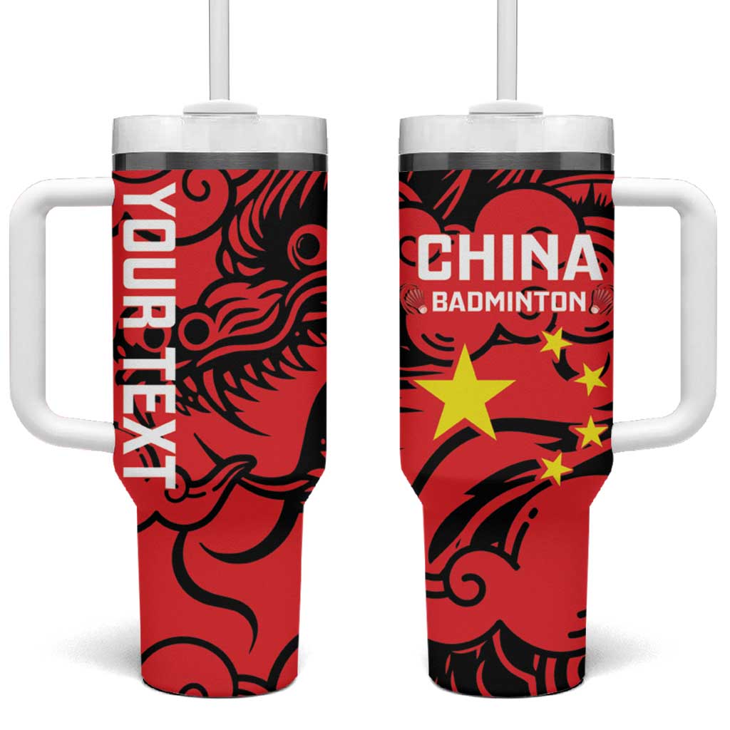 Personalised China Badminton Tumbler With Handle 2024 Chinese Dragon Version