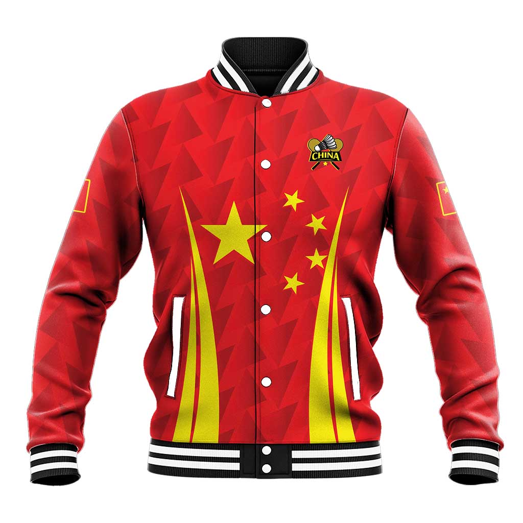 Personalised China Badminton Baseball Jacket 2024 Sporty Red Version - Wonder Print Shop