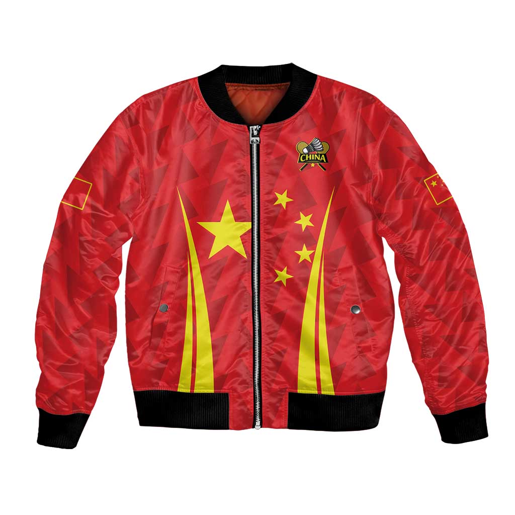 Personalised China Badminton Bomber Jacket 2024 Sporty Red Version - Wonder Print Shop