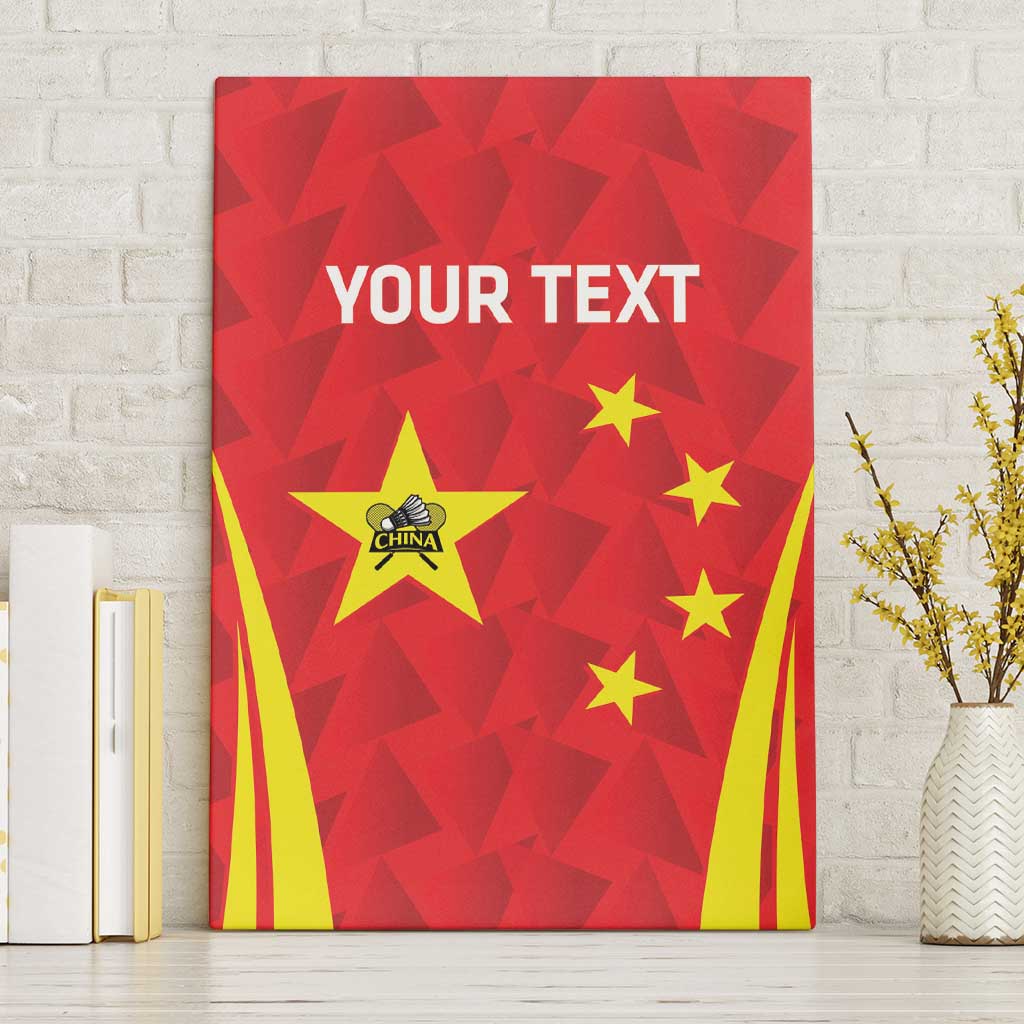 Personalised China Badminton Canvas Wall Art 2024 Sporty Red Version - Wonder Print Shop