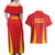 Personalised China Badminton Couples Matching Off Shoulder Maxi Dress and Hawaiian Shirt 2024 Sporty Red Version - Wonder Print Shop