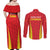 Personalised China Badminton Couples Matching Off Shoulder Maxi Dress and Long Sleeve Button Shirt 2024 Sporty Red Version - Wonder Print Shop